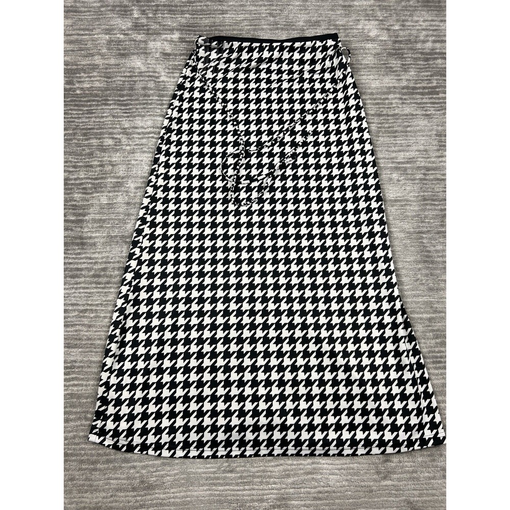 Vintage Jeri Marque Skirt Womens Small Houndstooth Maxi Pencil Made in USA